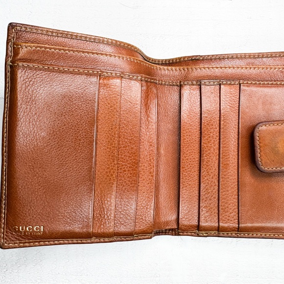 ✨ Vintage Gucci Horsebit Leather Wallet – Made in Italy – Cognac Brown - Picture 3 of 8